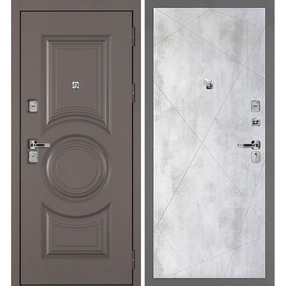Входная дверь Плаза-177 панель фрезерованная PR-103 бетон