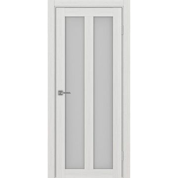 Межкомнатная дверь экошпон Турин 521.22 ясень серебристый остеклённая