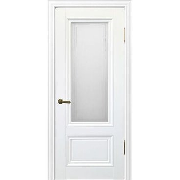 Межкомнатная дверь экошпон Алтай 802 снежная королева остеклённая