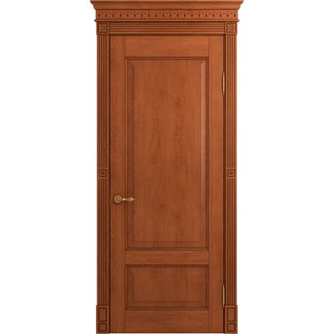 Межкомнатная дверь массив дуба Viporte Классика 1 табачный глухая