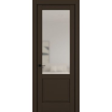 Межкомнатная дверь керамик NC 10 коричневый остеклённая