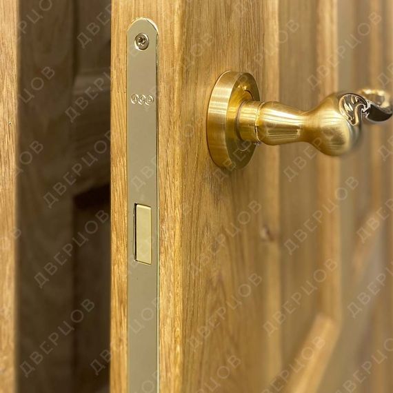 Фото межкомнатной двери массив дуба с сучком Дверцов Авиано глухая тон 17 в деталях №3