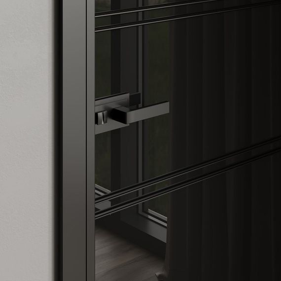 Алюминиевая межкомнатная дверь 1AХ шампань остеклённая