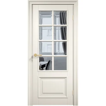 Межкомнатная дверь эмаль Дверцов Брессо 5 RAL 9010 остеклённая