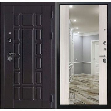 Входная дверь Консул Z ПВХ венге панель ПВХ дуб светлый с зеркалом INFINITY