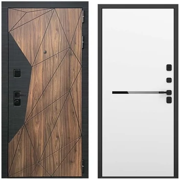 Входная дверь Континент американский орех чёрный кварц панель горизонт