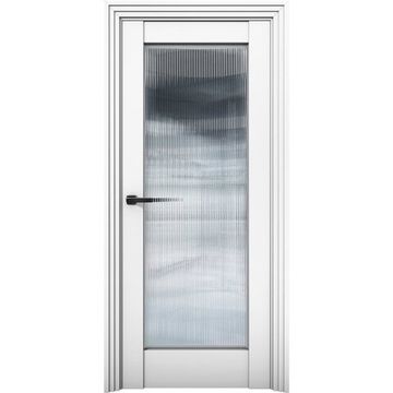 Межкомнатная дверь Никель 5 аляска со стеклом