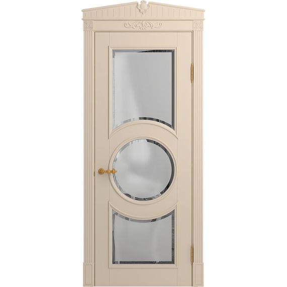 Межкомнатная дверь массив бука Viporte Лацио Амбиенте ваниль остекление 3