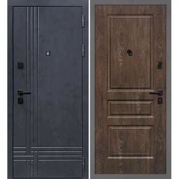 Входная дверь Осло бетон антрацит панель фрезерованная