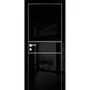 Фото межкомнатной двери экошпон HGX-4 чёрный глянец с алюминиевой кромкой с 4-х сторон