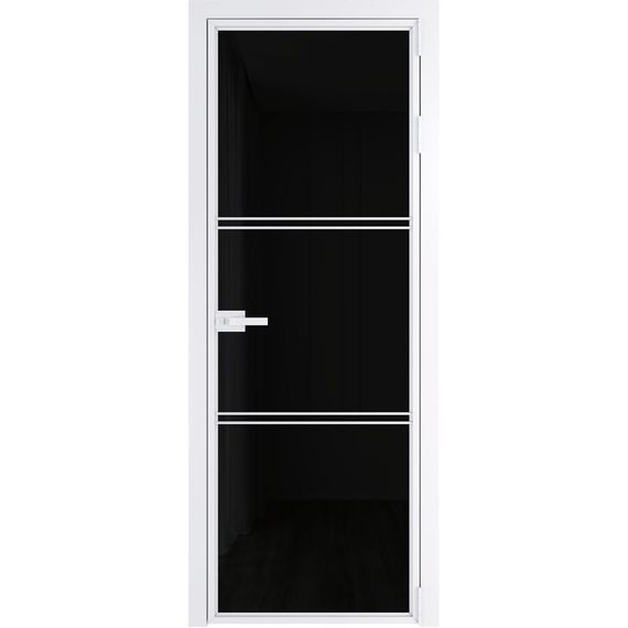 Алюминиевая межкомнатная дверь 3AХ вайт остеклённая