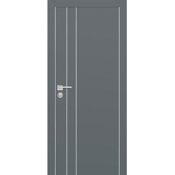 Межкомнатная дверь экошпон Profilo Porte PX-14 графит с алюминиевой кромкой с 4-х сторон