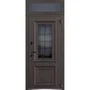 Входная двустворчатая дверь Исландия Термо AG 6004 RAL 8019 шоколад RAL 9016 белый тип 4