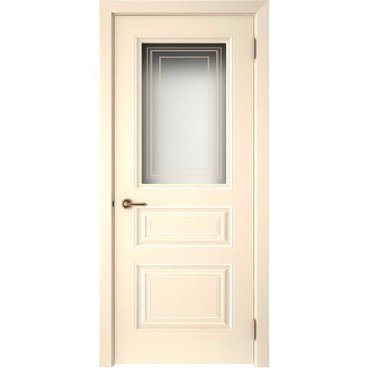 Межкомнатная дверь эмаль Текона Смальта 44 ваниль остеклённая