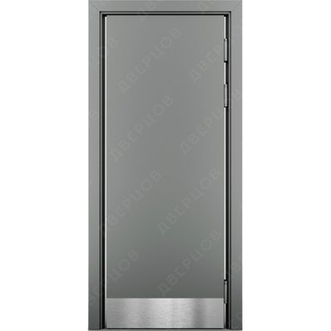 Маятниковая влагостойкая дверь Kapelli серый RAL 7040 с отбойной пластиной