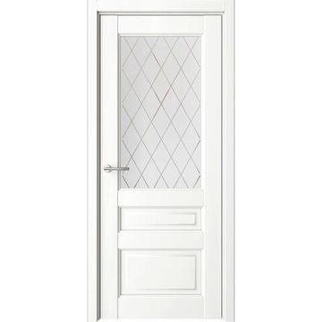 Межкомнатная дверь Эрмитаж 2 винил белый со стеклом