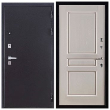 Входная дверь Колизей Плюс антик тёмное серебро панель Виктория слоновая кость