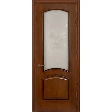 Межкомнатная дверь шпон Леон М тёмный анегри остеклённая