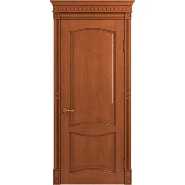 Межкомнатная дверь массив дуба Классика 2 табачный глянец глухая