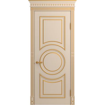 Межкомнатная дверь массив бука Viporte Лацио Амбиенте ваниль патина золото глухая