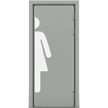 Маятниковая влагостойкая дверь серая RAL 7035 глухая WOMAN