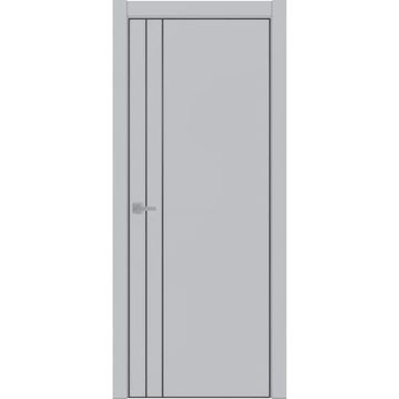 Межкомнатная дверь экошпон Uberture Tamburat 4105 манхеттен кромка чёрная матовая глухая