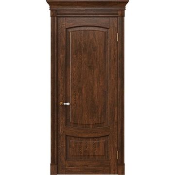 Межкомнатная дверь массив дуба Alvero Алина орех чёрный глухая