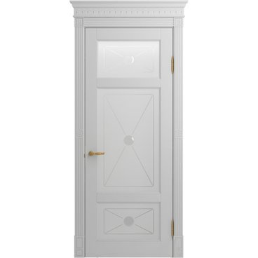 Межкомнатная дверь массив дуба селект Viporte Марсель 4 бьянко чиаро остеклённая