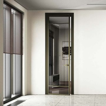 Межкомнатная алюминиевая дверь Loft-S 4 стекло прозрачное серое