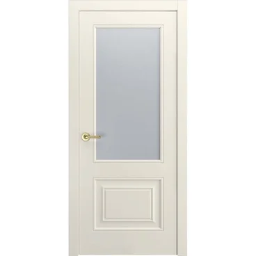 Межкомнатная дверь эмаль Версаль-1Ф молочно-белая RAL 9010 со стеклом