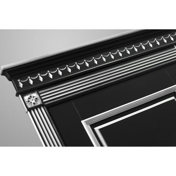 Межкомнатная дверь массив бука Viporte Рим нуар патина серебро глухая