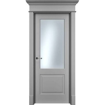 Межкомнатная дверь эмаль Нафта 2 серая остеклённая