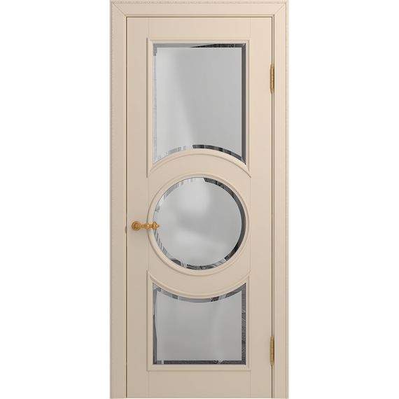 Межкомнатная дверь массив бука Viporte Лацио Амбиенте ваниль остекление 3