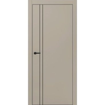 Межкомнатная дверь ПЭТ Silk-2 мокко кромка ABS чёрная молдинг