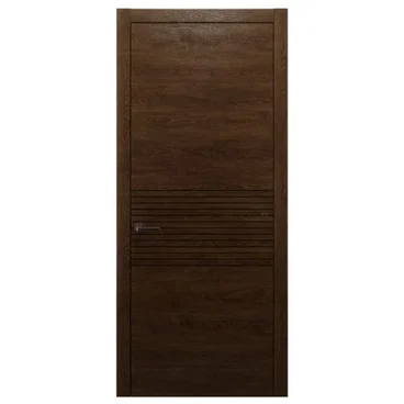 Межкомнатная дверь массив дуба Alvero Флэт-II орех глухая