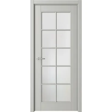 Межкомнатная дверь эмаль Классика 5 серая остеклённая