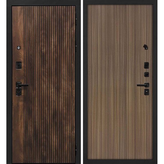 Входная дверь Лофт-1 дуб коньяк патина панель гладкая эвкалипт испанский