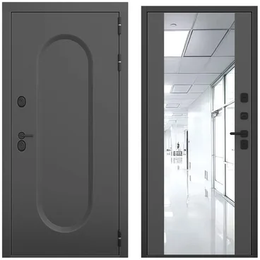 Входная дверь Мэмфис чёрный силк панель зеркало Maxi