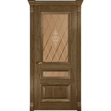 Межкомнатная дверь шпон Luxor Фараон 2 светлый морёный дуб остеклённая