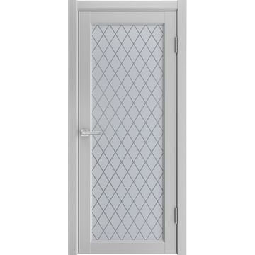 Межкомнатная дверь экошпон Эмалит 1 светло-серый со стеклом