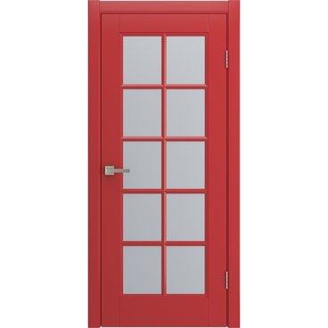 Межкомнатная дверь Аура красная эмаль RAL 3028 со стеклом