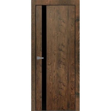 Межкомнатная дверь Tamburat Light 4204 орех шоколадный кромка ABS чёрная стекло чёрное