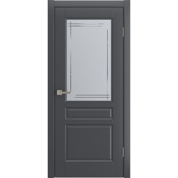 Межкомнатная дверь Бриз графитовая эмаль RAL 7024 со стеклом