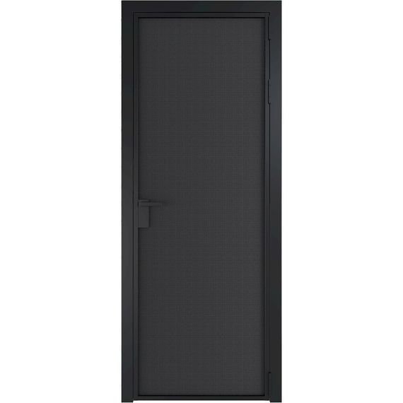 Алюминиевая межкомнатная дверь 1AP чёрная матовая RAL 9005 блэк элегант
