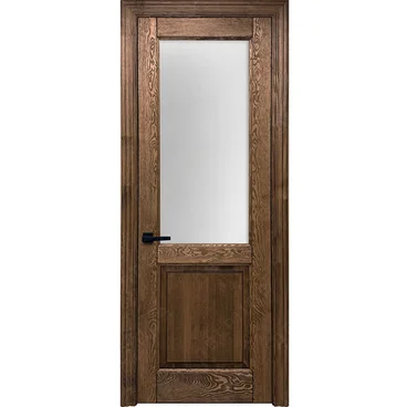 Межкомнатная дверь массив сосны Дверцов Ливорно дуб табак остеклённая