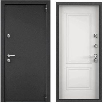 Входная стальная дверь Torex Snegir PRO MP тёмно-серый букле графит КТ белый S60-NC-2