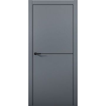 Межкомнатная дверь экошпон Палладий 2N антрацит Al Black Edition кромка глухая