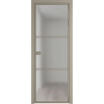 Алюминиевая межкомнатная дверь 3AХ никель матовый остеклённая