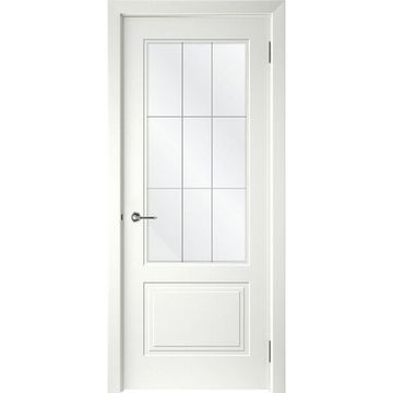 Межкомнатная дверь эмаль Левел-2 белая со стеклом