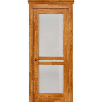 Межкомнатная дверь массив дуба селект Alvero Афина дуб натуральный остеклённая
